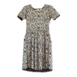 LuLaRoe Black and White Floral Amelia Dress - Size XS